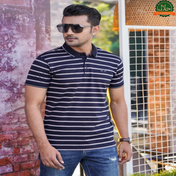 Premium Stripe Polo T-Shirt