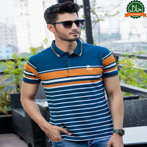 Premium Stripe Polo T-Shirt