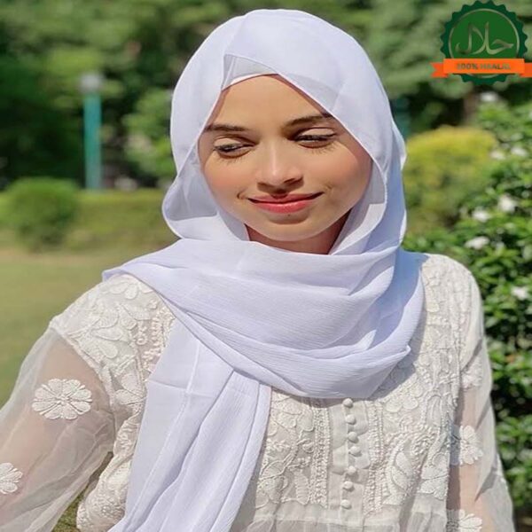 WHITE BASIC CHIFFON HIJAB