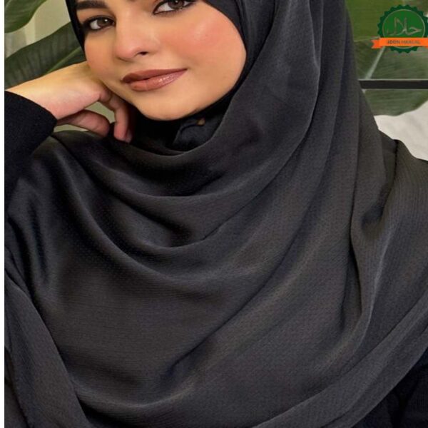 CHARCOAL DRIFT SILKATIN TEXTURED HIJAB