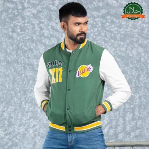 MENS BOMBER- GREEN/WHITE