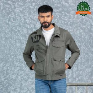 MENS TWILL JACKET- GRAY