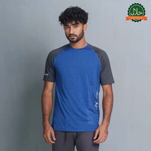 Men’s Blue-Black Activewear T-Shirt