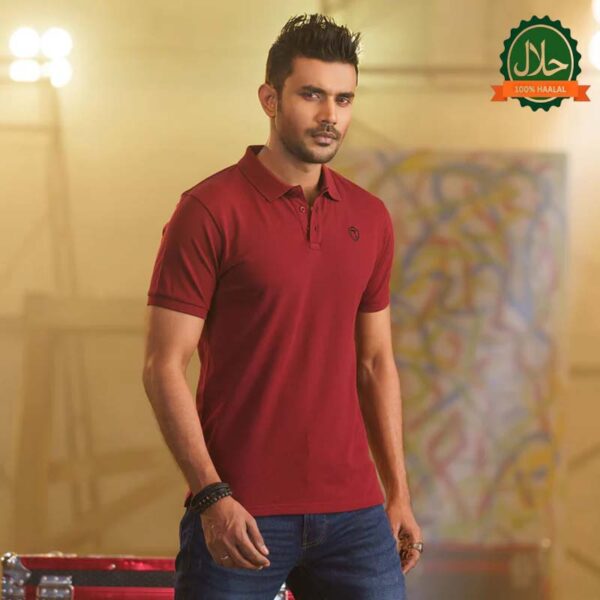 MENS POLO-MAROON