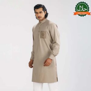 Men's Beige Brown Panjabi