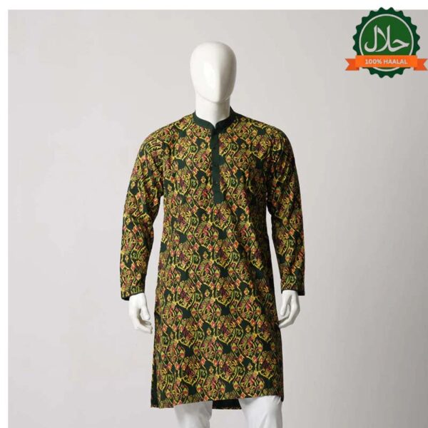 MENS PANJABI-BOTTLE GREEN