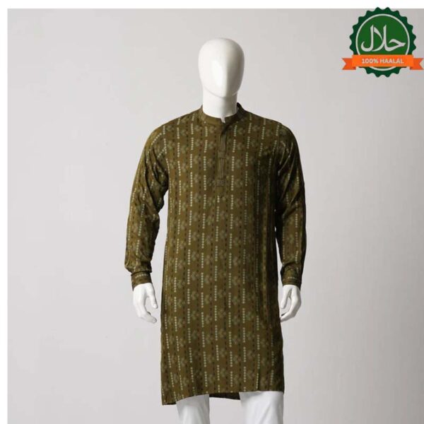 MENS PANJABI-OLIVE