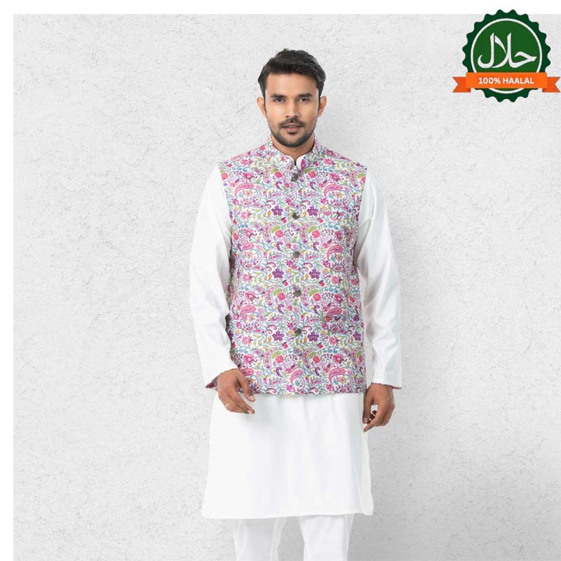 MENS PANJABI SET-OFF WHITE