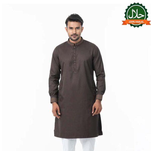 Mens Deep Beige Premium Panjabi