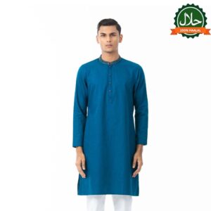 Mens Teal Blue Karchupi Panjabi