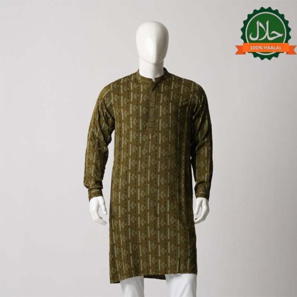 MENS PANJABI-OLIVE