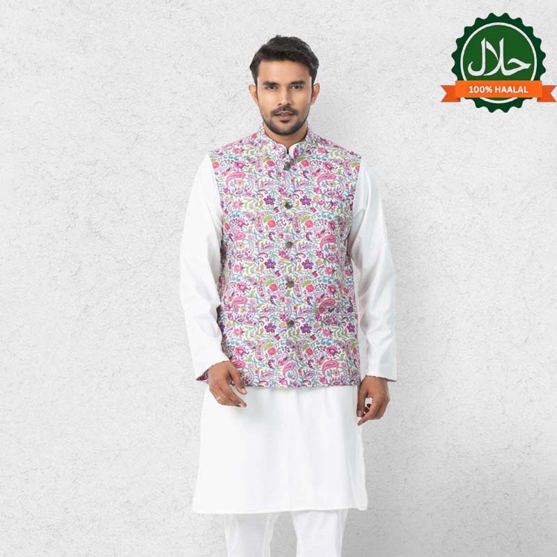 MENS PANJABI SET-OFF WHITE