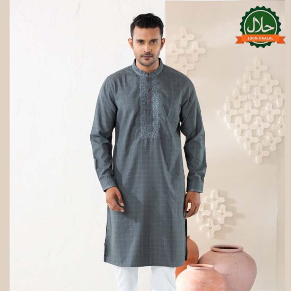 MENS PREMIUM PANJABI-GREY