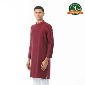 Mens Maroon Karchupi Panjabi