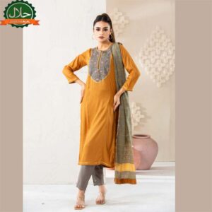 Womens Yellow Ochre Ethnic 3 Piece Set