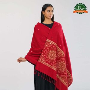 Womens RedEthnic Shawl