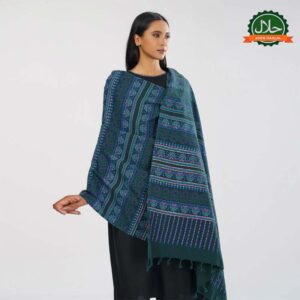 Womens Green Ethnic Shawl