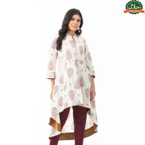 Womens Off-White Fusion Kurti