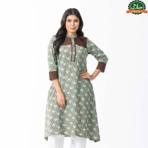 Women Coffee Pleated Kurti