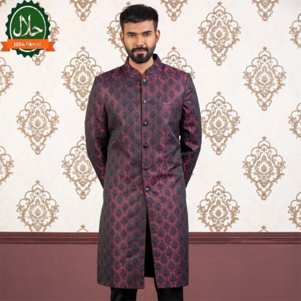 Mens Sherwani-Maroon