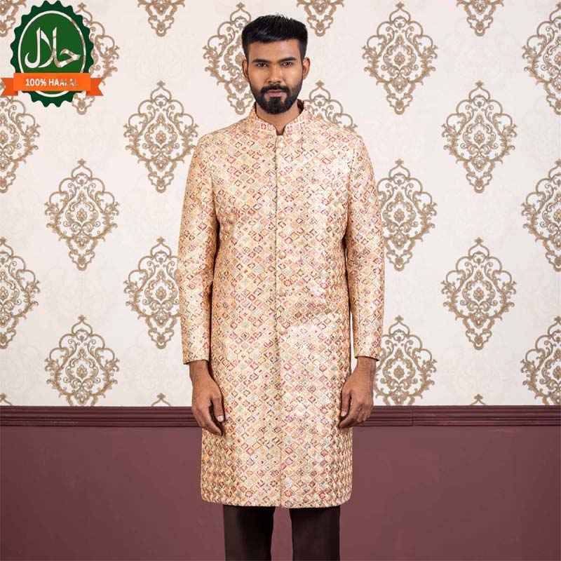 Mens Sherwani-Golden