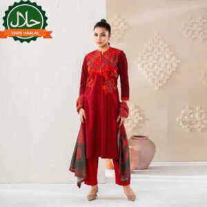 Womens Red Ethnic 3Pcs Set