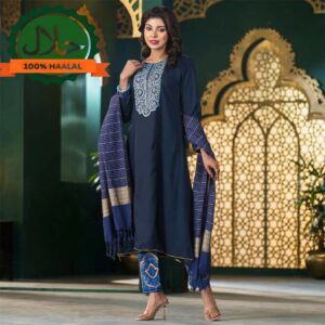 Womens Navy Ethnic Set