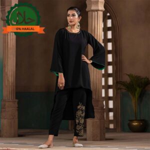 Womens Black Ethnic 2-Piece Set