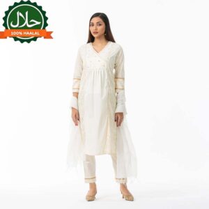 Womens Off-White Ethnic 3-Piece