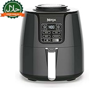 Ninja Air Fryer, Roast, Bake, Air Fry, Roast, Broil, Reheats, & Dehydrates, 4-in-1, Fries, Frozen Food, Veggies, and Juicy Meat, Less Oil, Easy Meals, Healthy Meals, Compact, 4 QT, Grey, AF101